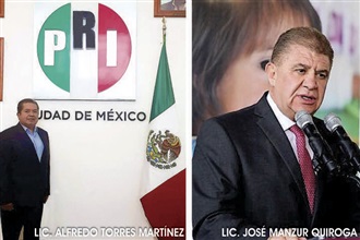 NOMBRA CEN DEL PRI A JOSÉ MANZUR Y ALFREDO TORRES DELEGADOS ESPECIALES EN CDMX