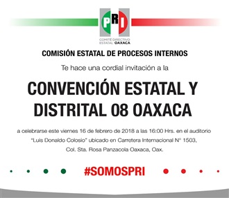 ESTE VIERNES, CONVENCIÓN ESTATAL Y DISTRITAL EN EL PRI