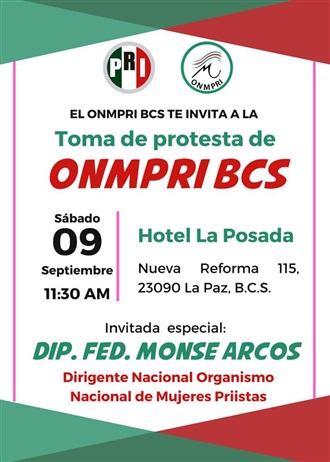 TOMA DE PROTESTA DE ONMPRI BCS