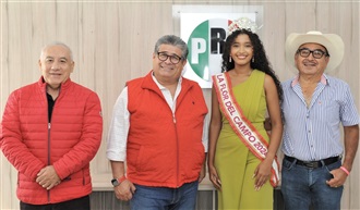 GANADORA DEL CERTAMEN “LA FLOR DEL CAMPO OAXACA 2024” SE REÚNE CON DIRIGENTE DEL PRI