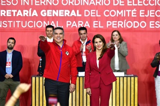 ALEJANDRO MORENO Y CAROLINA VIGGIANO, GANAN CON EL 97% LA DIRIGENCIA NACIONAL DEL PRI 2024-2028