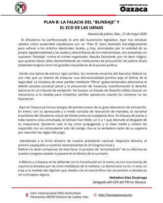 PLAN B: LA FALACIA DEL  "BLINDAJE" Y EL ECO DE LAS URNAS