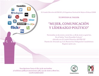 TALLER: “MUJER, COMUNICACIÓN  Y LÍDERAZGO POLÍTICO”